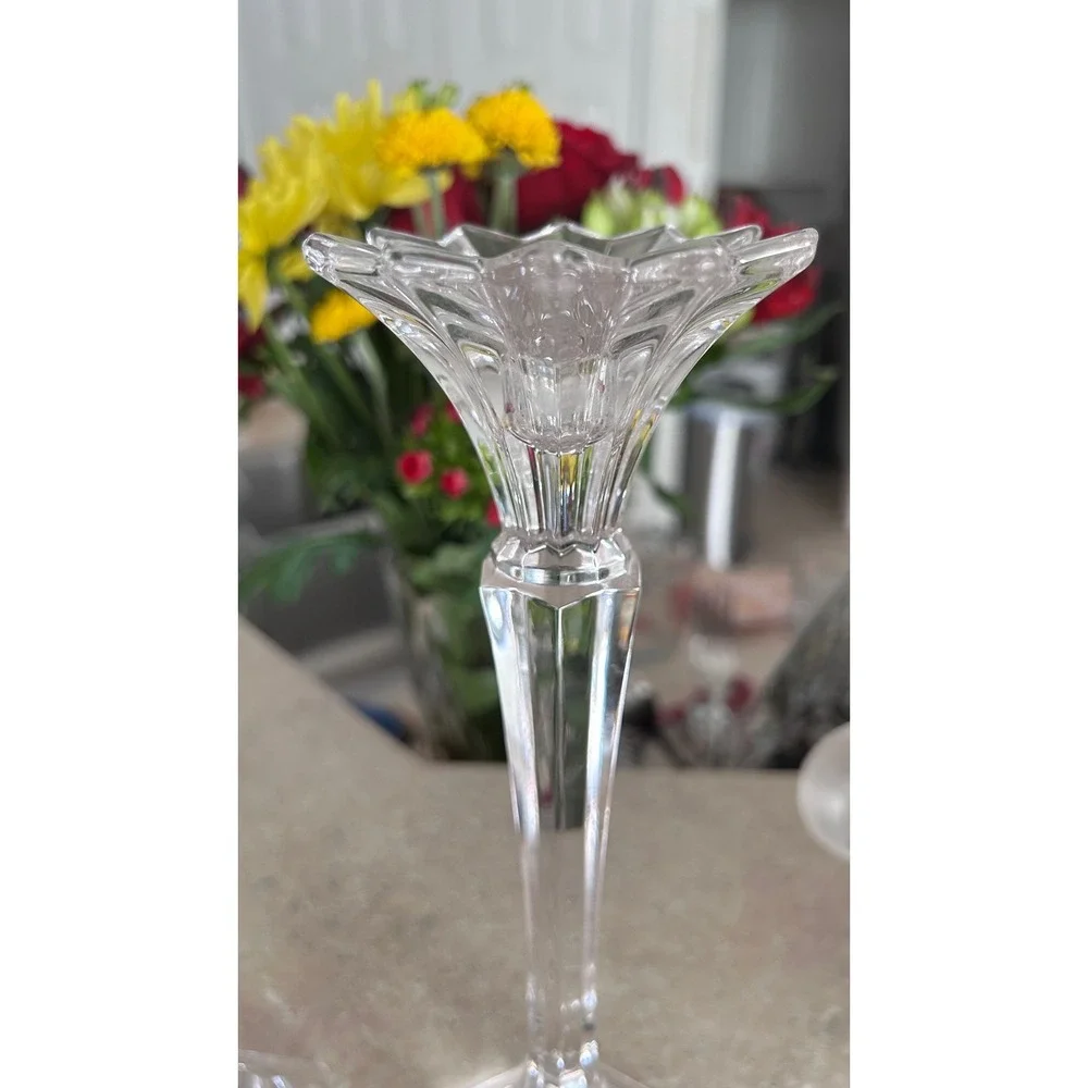 Vintage Mikasa Excelsior Set of‎ 2 Crystal Taper Candle Holders